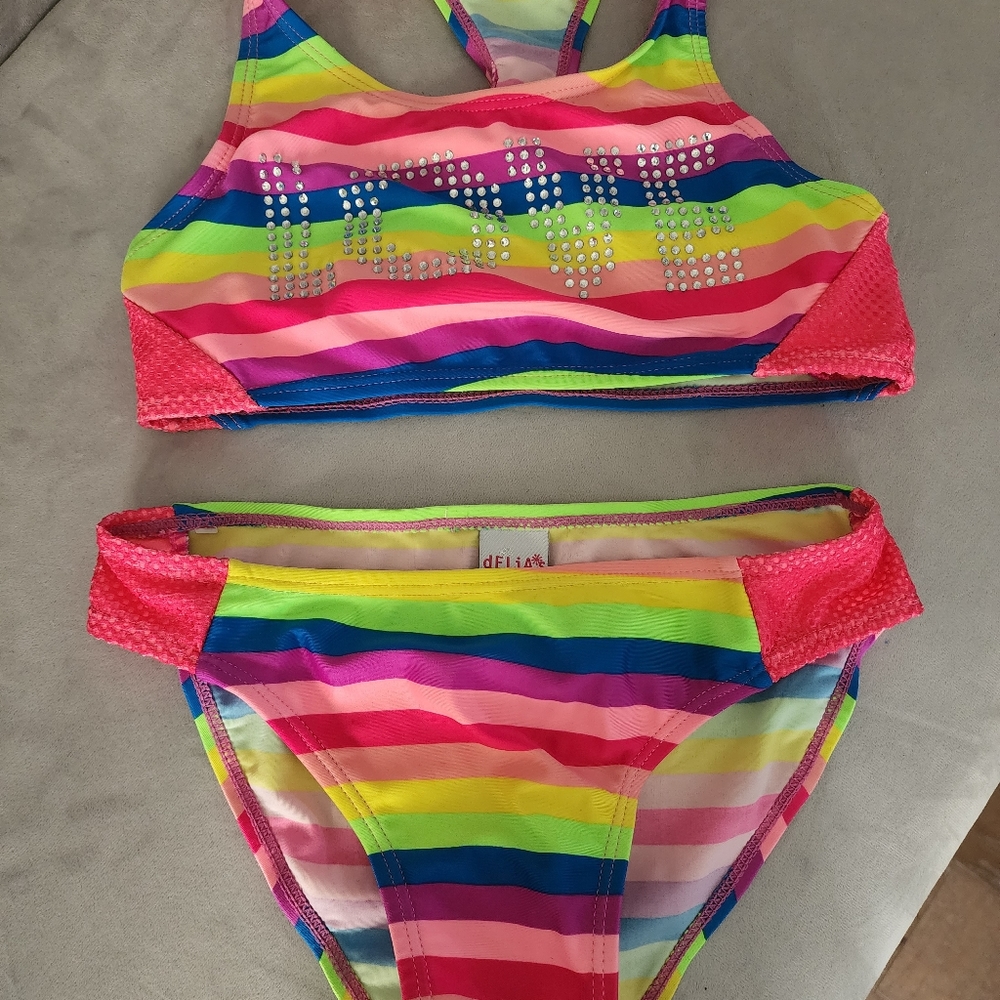 Girls size 7/8 Delia*s 2-piece tankini bathing suit.
